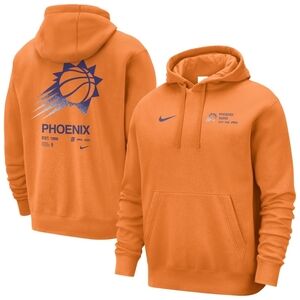 Nike Men's Phoenix Suns Orange Courtside Club Pullover Hoodie Size Large NWT